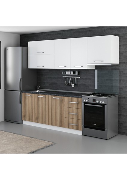 245 Cm Mutfak Dolabı Beyaz Dore 245-D5