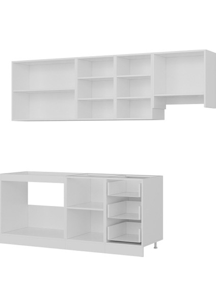 245 Cm Mutfak Dolabı Beyaz Dore 245-D5