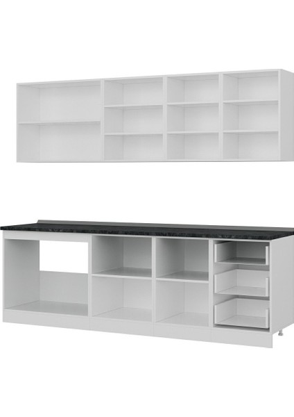 250 Cm Mutfak Dolabı Beyaz 250-B1 fırsatları