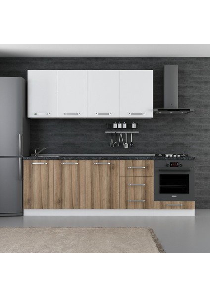 250 Cm Mutfak Dolabı Beyaz Dore 250-D3