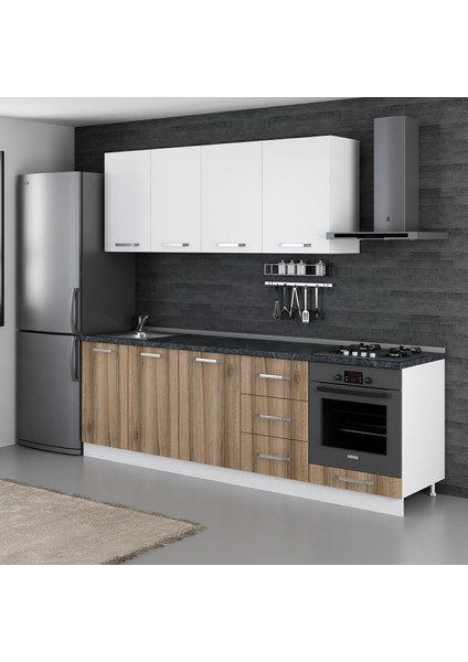 250 Cm Mutfak Dolabı Beyaz Dore 250-D3 modelleri