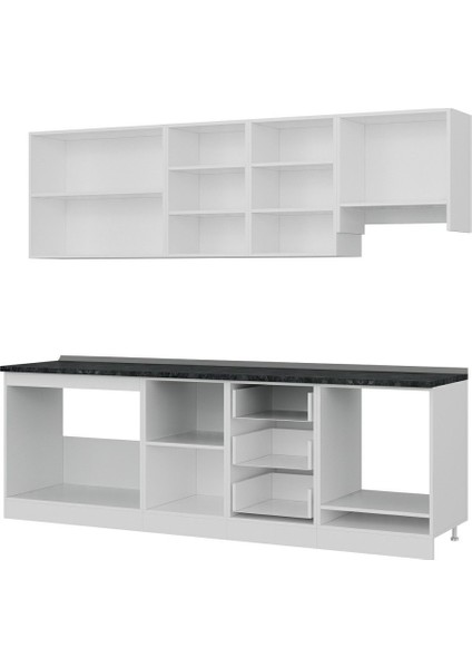 250 Cm Mutfak Dolabı Beyaz Dore 250-D5 fırsatları