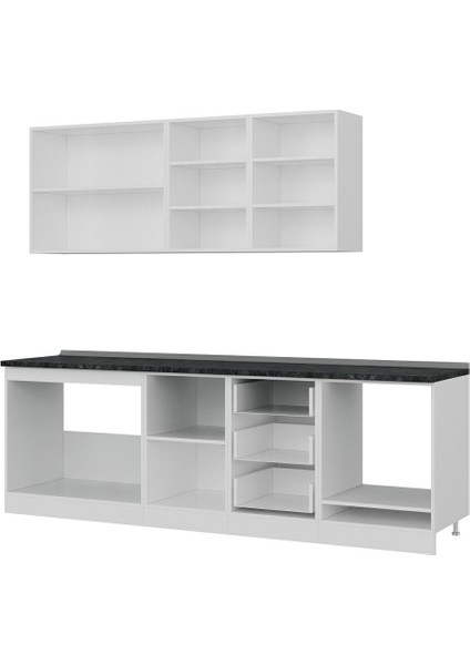 250 Cm Mutfak Dolabı Beyaz Dore 250-D6 fırsatları