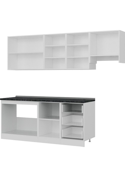 250 Cm Mutfak Dolabı Beyaz Dore 250-D7