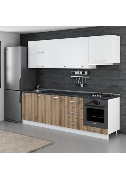 250 Cm Mutfak Dolabı Beyaz Dore 250-D8 modelleri