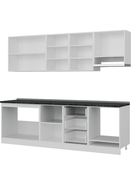 250 Cm Mutfak Dolabı Beyaz Dore 250-D8 fırsatları
