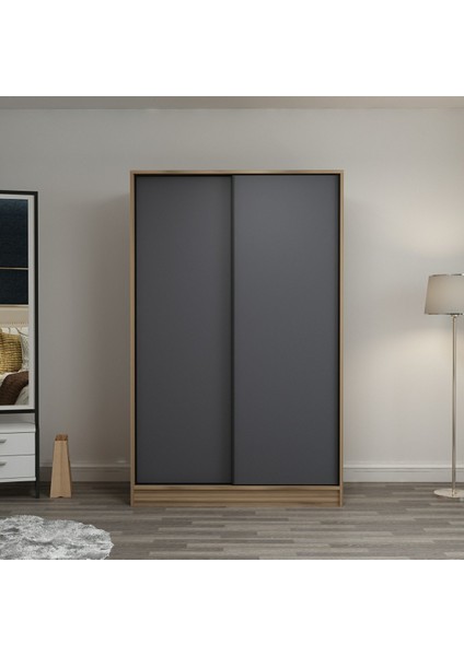 Kale 2 Kapaklı Sürgülü Dolap 120 Cm - Dore/Antrasit