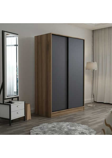 Kale 2 Kapaklı Sürgülü Dolap 120 Cm - Dore/Antrasit