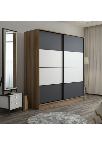 Kale 2 Kapaklı Sürgülü Dolap 180 Cm - Dore/Antrasit/Beyaz fırsatları