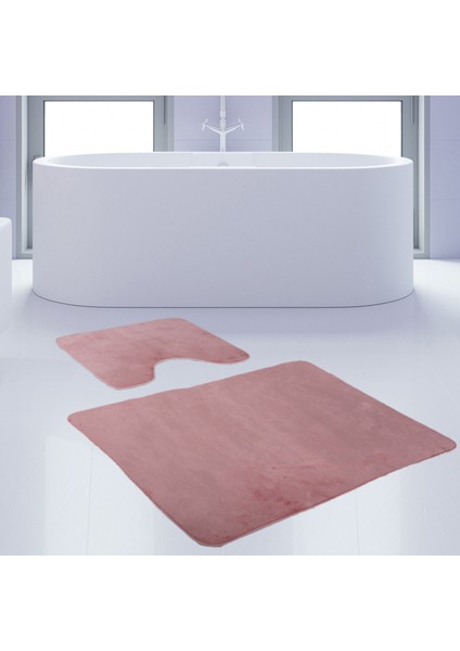 2'li Unicolor Pembe Kaymaz Taban Banyo Paspası & Halısı Seti modelleri