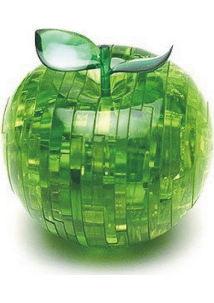 3D Crystal Puzzle Apple - 3 Boyutlu Elma Puzzle - Yeşil