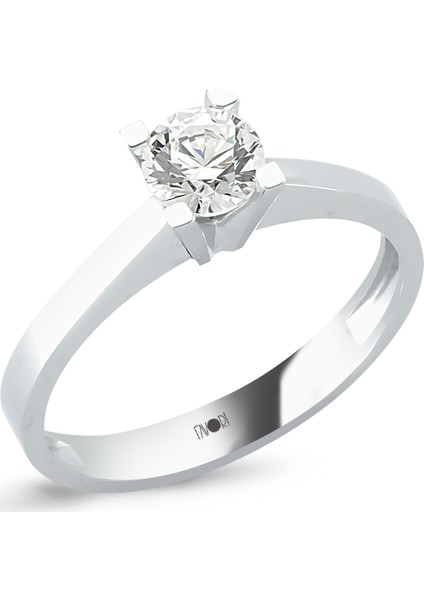 Favori Kadın Tektaş Beyaz Altın Yüzük fiyatları