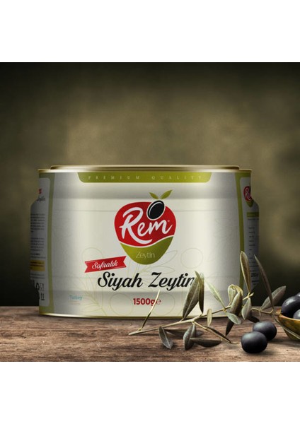 Sofralık Siyah Zeytin 1,5 kg Teneke