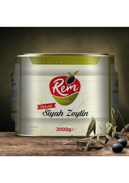 Sofralık Siyah Zeytin 2 kg Teneke