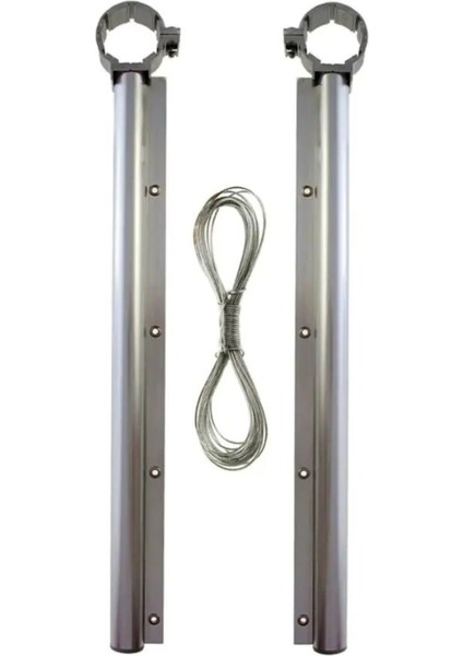 Balkon Çamaşır Kurutma Askılığı Yuvarlak Küpeşte + Çamaşır Ipli