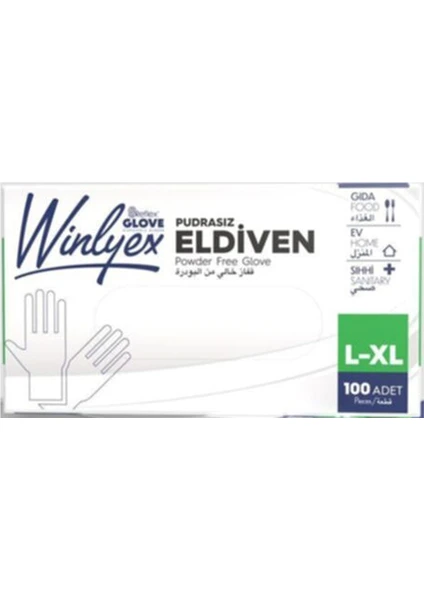 Vinlyex Pudrasız Eldiven Large - Xl 100'lü