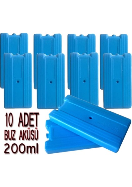 10 Adet Buz Aküsü Buz Kaseti Buzluk 200ML
