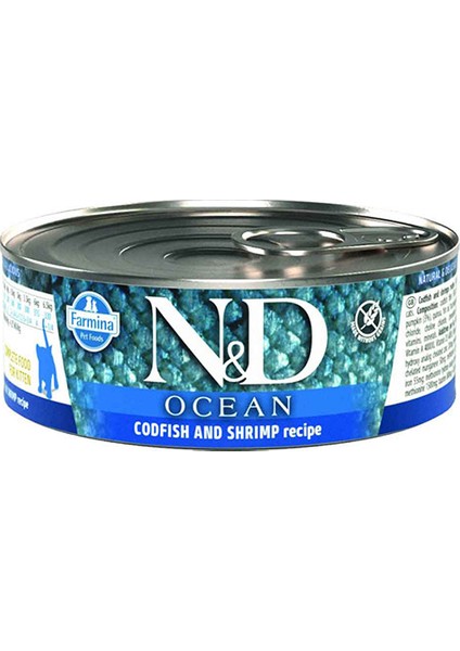 Ocean Morina Balığı Karides Balkabağı Yavru Kedi Konserve 6 x 80 gr