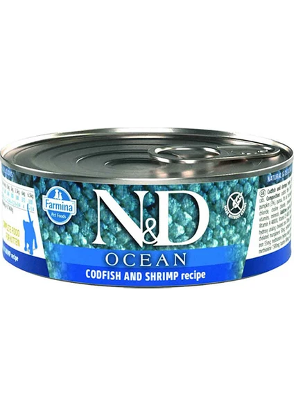 Ocean Morina Balığı Karides Balkabağı Yavru Kedi Konserve 6 x 80 gr