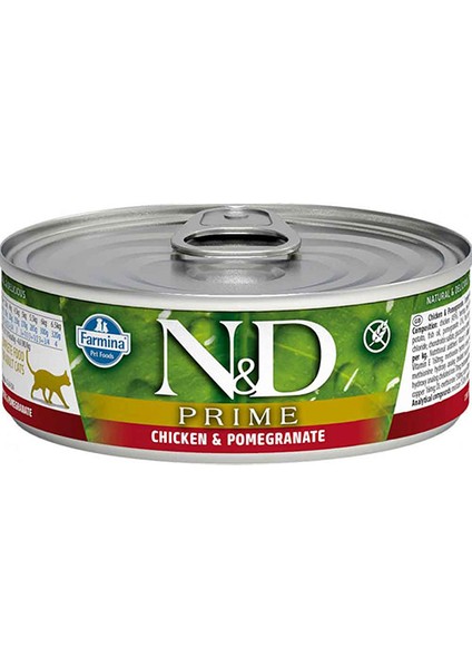 Prime Tavuk & Nar Yetişkin Kedi Konserve 6 x 80 gr