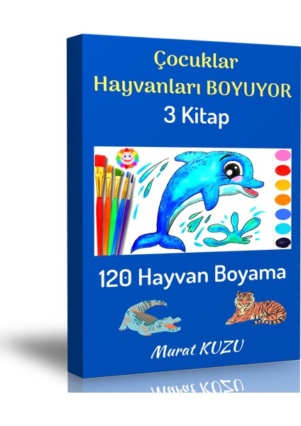 Çocuklar Hayvanları Boyuyor Boyama Kitap Seti -3 Kitap