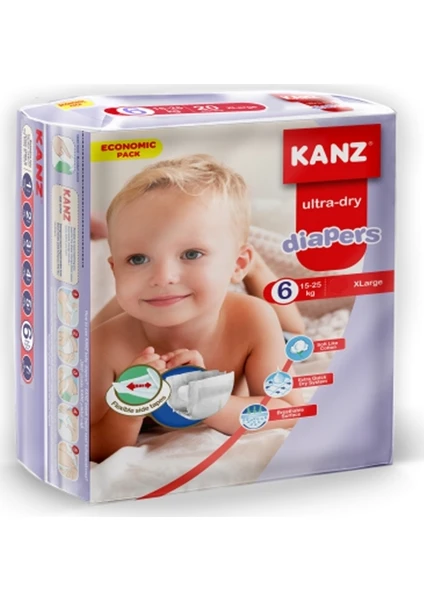 6 Numara Bebek Bezi 15-25 kg Xlarge 20 Adet