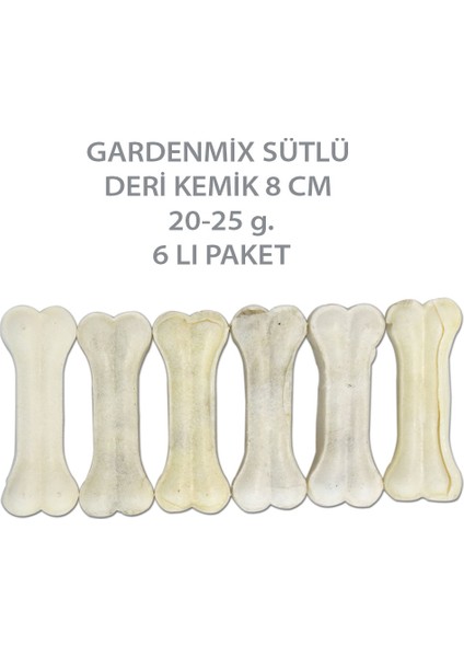 Gardenmix Sütlü Deri Kemik 8 cm 20-25 gr 6'lı Paket