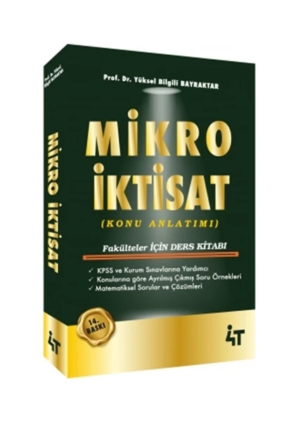 4T Yayınları Mikro İktisat Konu Anlatımlı - Yüksel Bilgili