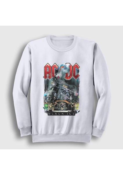 Unisex Beyaz Black Ice Train AC/DC Sweatshirt