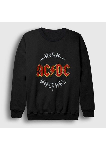 Unisex Siyah High Voltage AC/DC Sweatshirt