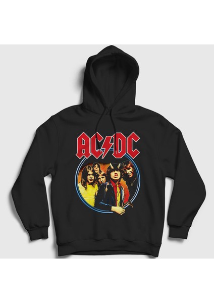 Unisex Siyah Highway To Hell Cover AC/DC Kapüşonlu Sweatshirt