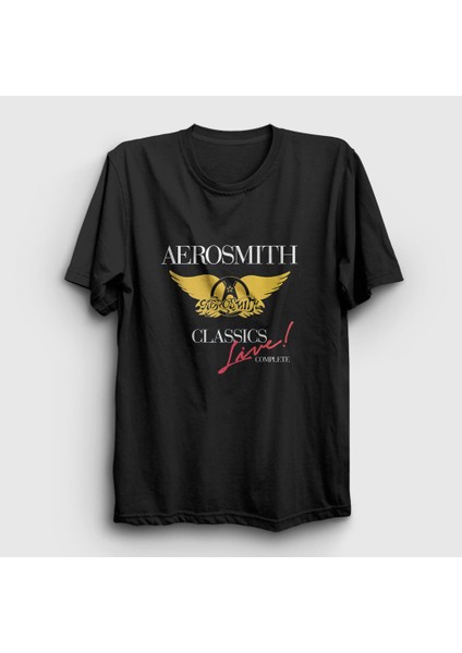 Unisex Siyah Classics Aerosmith T-Shirt