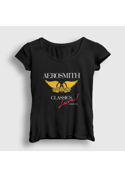Kadın Siyah Classics Aerosmith T-Shirt