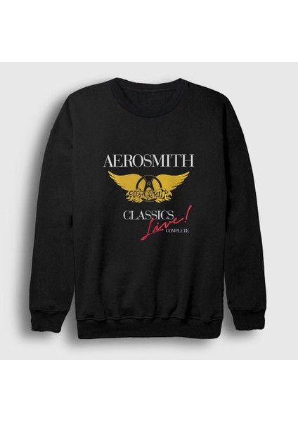 Unisex Siyah Classics Aerosmith Sweatshirt