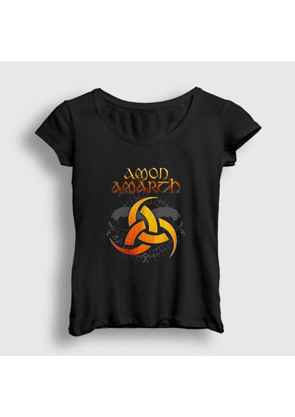 Kadın Siyah Odin Amon Amarth T-Shirt
