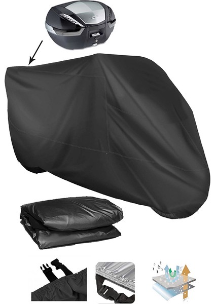 Kawasaki Kle 500 Motosiklet Brandası Arka Çanta Uyumlu - Siyah