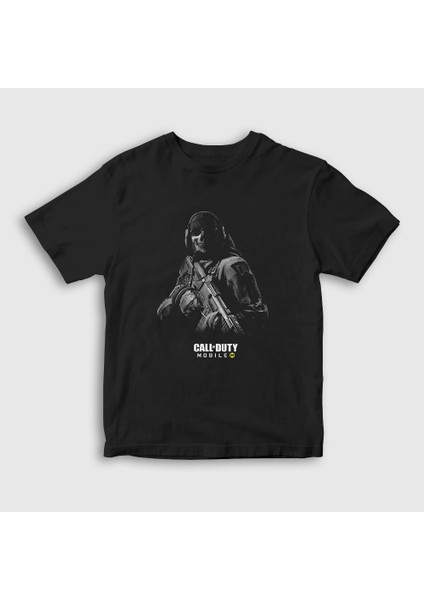 Unisex Çocuk Siyah Mobile Call Of Duty T-Shirt
