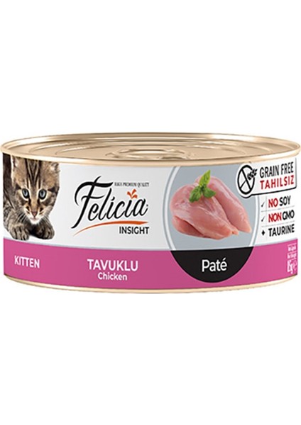 Tahılsız Kıyılmış Tavuklu Yavru Kedi Konservesi 12 x 85 gr
