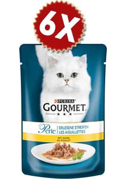 Gourmet Perle Izgara Tavuklu Kedi Konservesi 85 gr 6 ' lı Avantaj Paketi