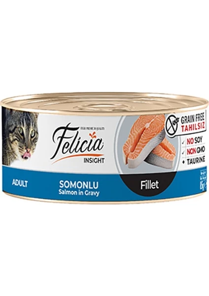 Tahılsız Somonlu Fileto Kedi Konservesi 12 x 85 gr