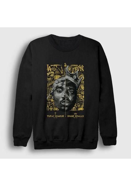 Unisex Siyah Biggie Smalls Tupac Shakur Sweatshirt