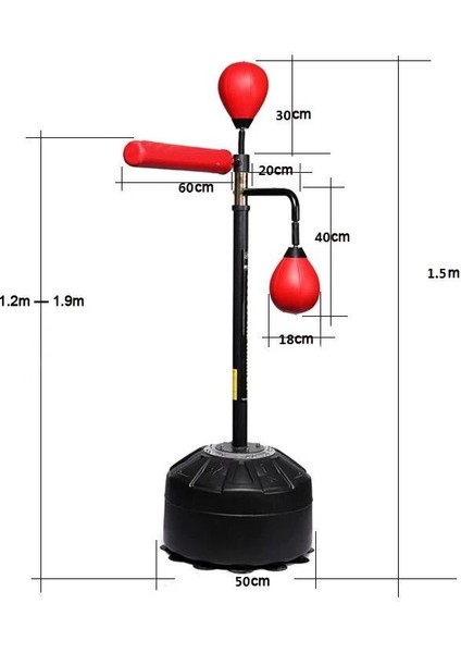 Boks Hedef Rotasyon Hız Topu Boks Kapsamlı Döner Çubuk Hedefi 1.60 cm -200 cm Yükseklik