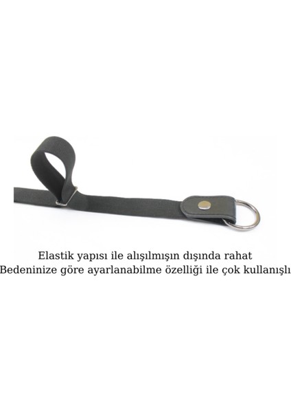 Elastik Siyah Tokasız Kemer