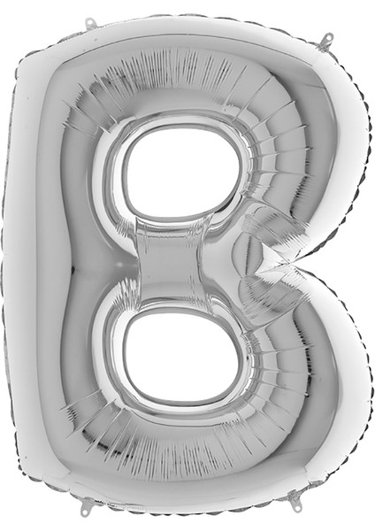 Bebeğimin İlk Partisi B Harf Gümüş Folyo Balon 102 cm