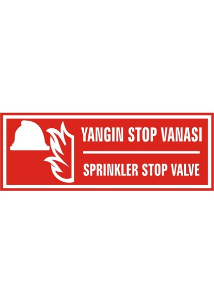 i Yangın Stop Vanası / Sprinkler Stop Valve (Kendinden Yapışkanlı Etiket) 17 x 35 cm