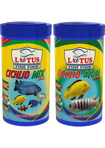 Cichlid Mix 250 ml + Cichlid Algae 250 ml Balık Yemi