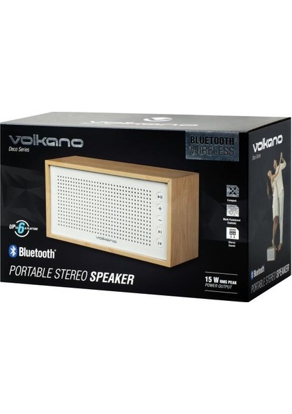 VK-3132-WD Deco Series Kablosuz Bluetooth Hoparlör Ahşap