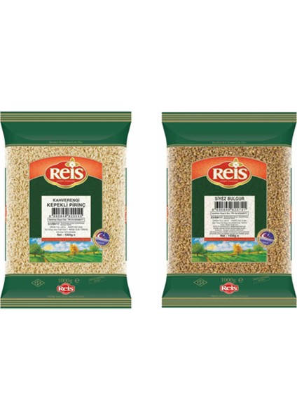 Kahverengi Kepekli Pirinç 1 kg + Reis Siyez Bulgur 1 kg (Set)
