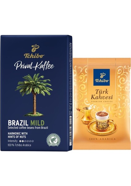 Brazil Mild Öğütülmüş Filtre Kahve 250 gr & Türk Kahvesi 100 gr