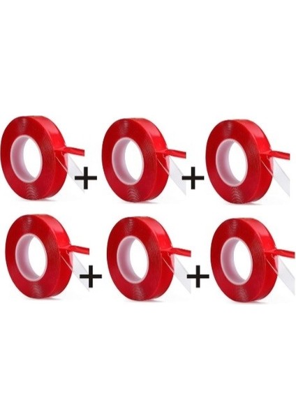 6 Adet Çift Taraflı Vhb Akrilik Silikon Bant 18 mm x 2 M fiyatları